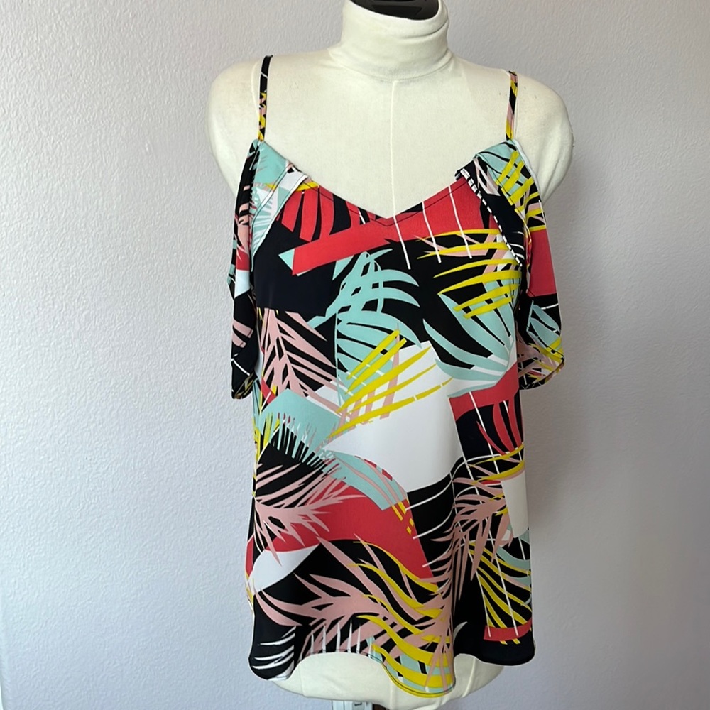 Beautiful Tropical Off-Shoulder Blouse